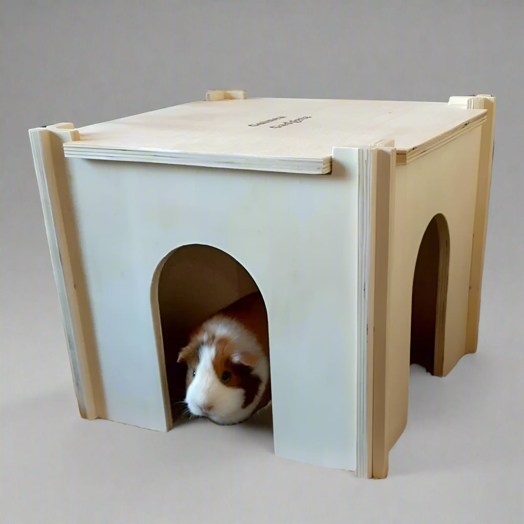 Wooden Guinea Pig House / Hide with two exits