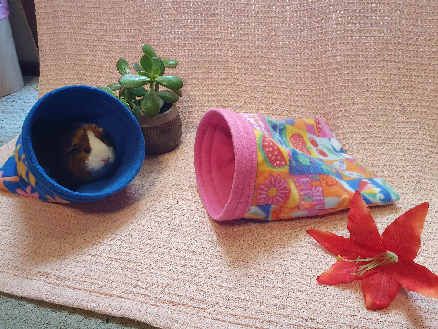 Handmade cuddle pouches / cuddle sacks for small animals like Guinea Pigs